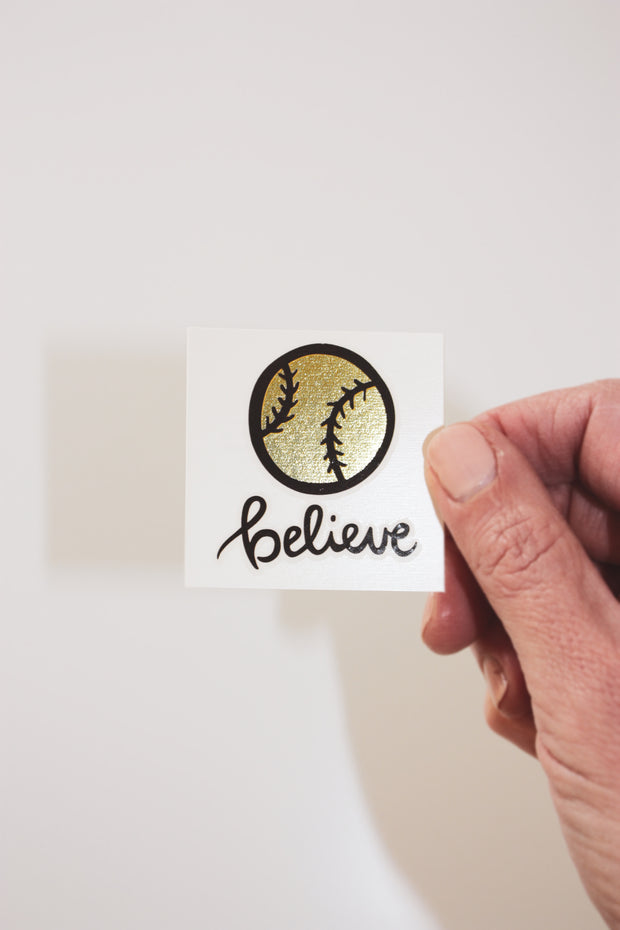 Believe Softball Temporary Tattoos