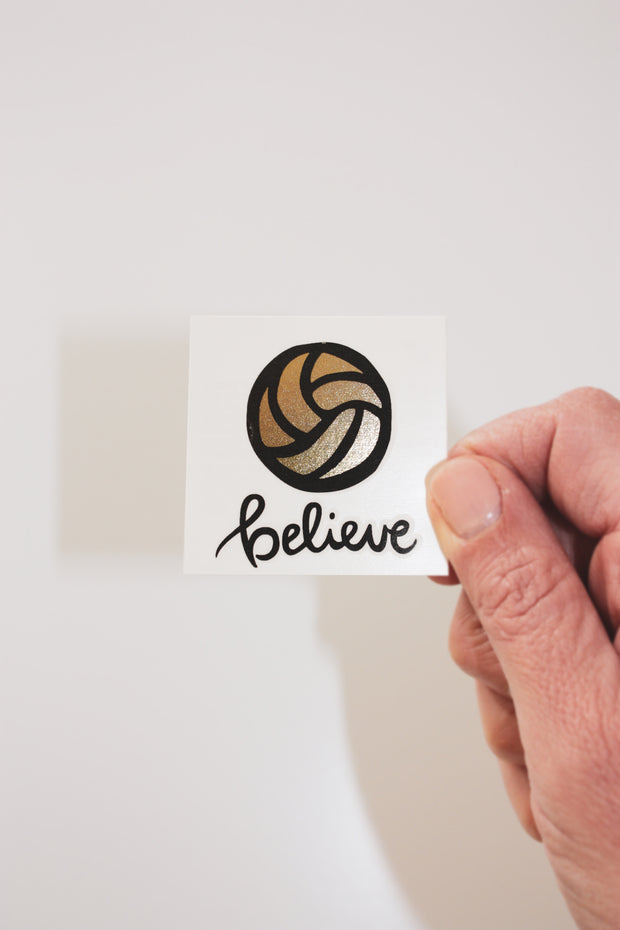 Believe Volleyball Temporary Tattoos