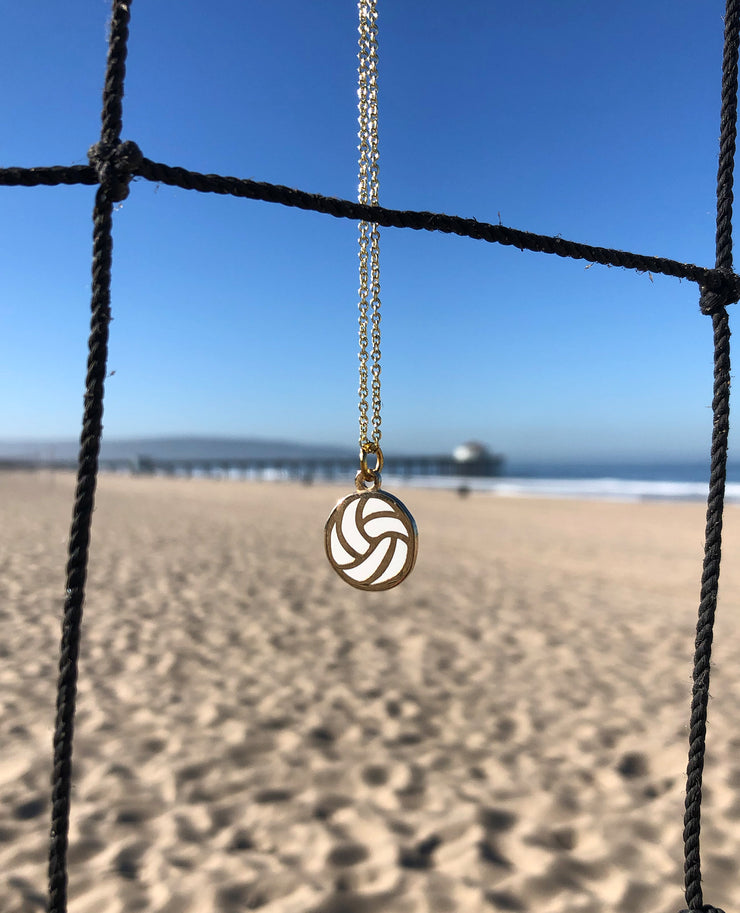 Gold Volleyball Necklace