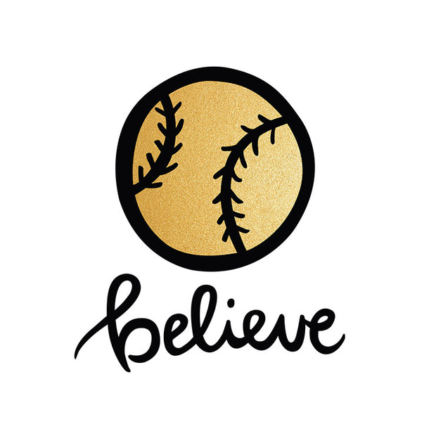 Believe Softball Temporary Tattoos