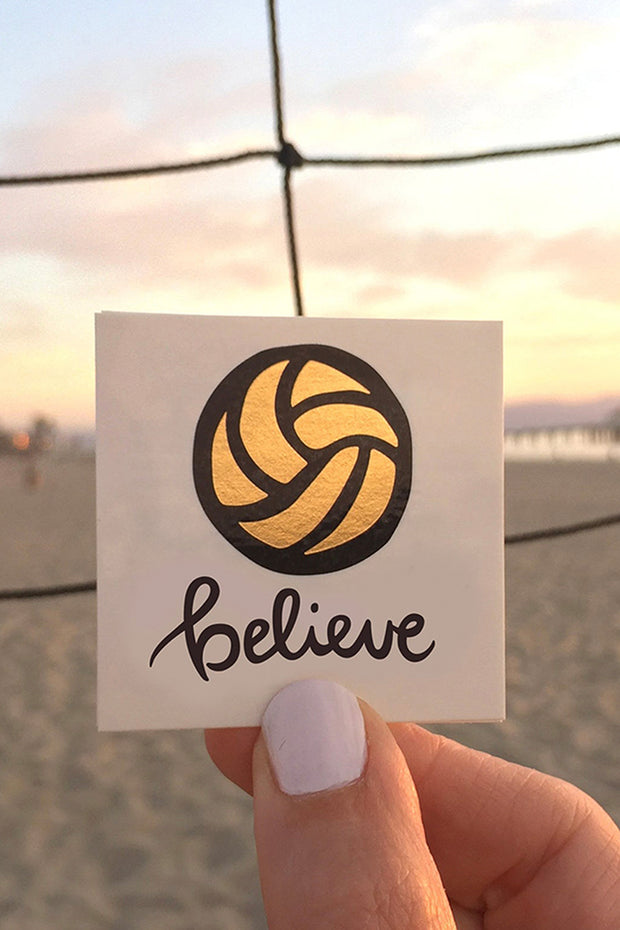 Believe Volleyball Temporary Tattoos