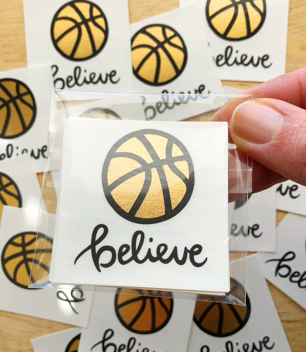 Believe Basketball Temporary Tattoos